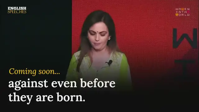 Video thumbnail for ENGLISH SPEECH | NITA AMBANI: Women's empowerment (English Subtitles)