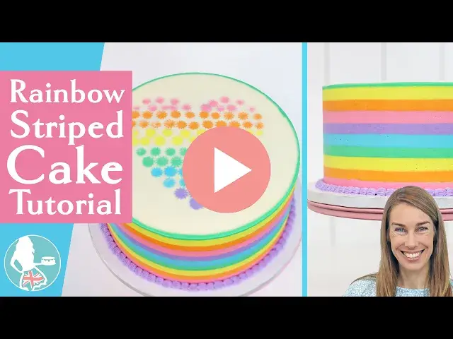 Video thumbnail for Rainbow Striped Cake