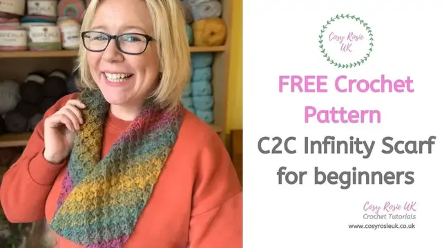 Video thumbnail for Free Corner to Corner Scarf Pattern - C2C for Beginners