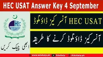'Video thumbnail for HEC USAT Answer Key 4 September'