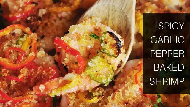 Video thumbnail for Spicy Garlic Pepper Baked Shrimp