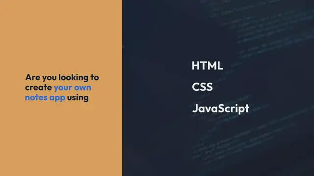 Video thumbnail for Notes App Using HTML, CSS and JavaScript with [Source Code]