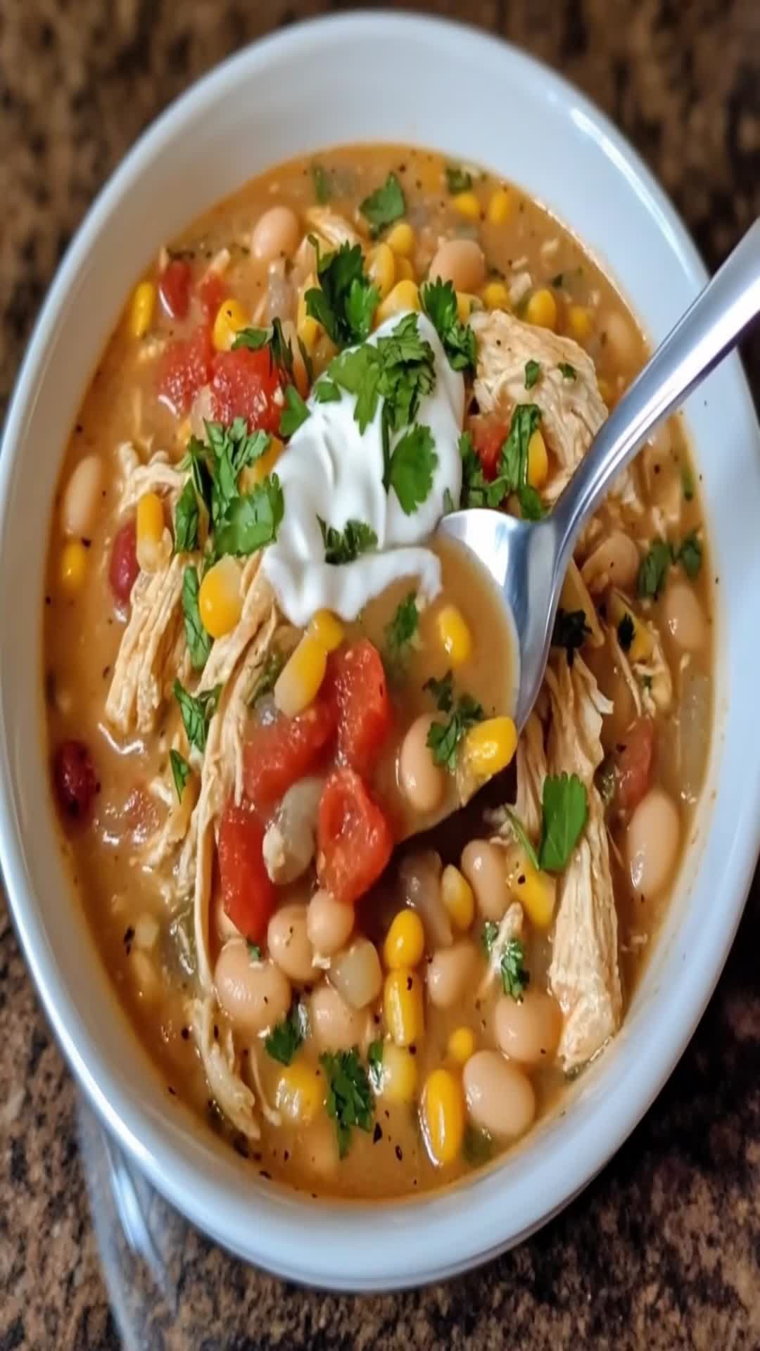 Video thumbnail for Slow Cooker Creamy White Chicken Chili