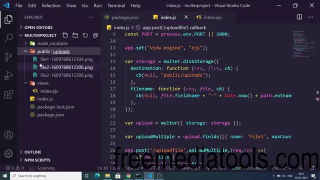 Video thumbnail for How to Upload Multiple Files in Multiple Form Fields in Node.js and Express Using Multer Library