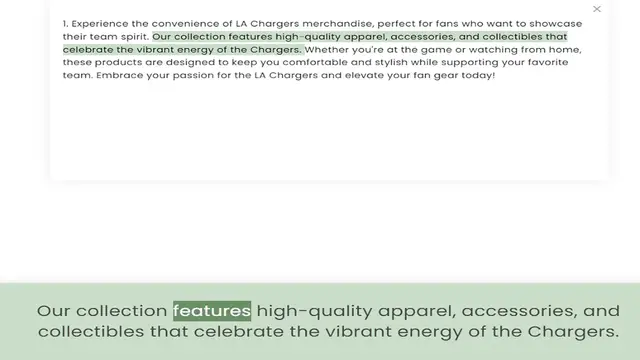 Video thumbnail for their team spirit. Our collection features high-quality apparel, accessories, and collectibles that celebrate the vibrant energy of the Chargers. Whether you're at the game or watching from home, these products are designed to keep you co