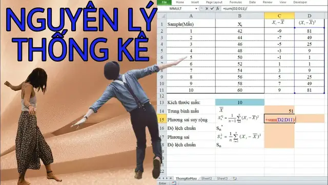 Video thumbnail for Excel thống kê cơ bản | Lập bảng thống kê tính phương sai độ lệch chuẩn trên excel |Vũ Giang Channel