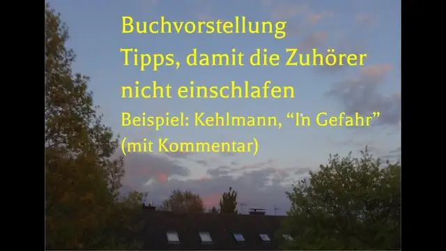 Video thumbnail for Buchvorstellung – Tipps, damit Zuhörer voll bei der Sache sind (z.B.: Kehlmann, "Ruhm" / „Gefahr“)