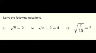 Video thumbnail for Solve Equations with Square Root