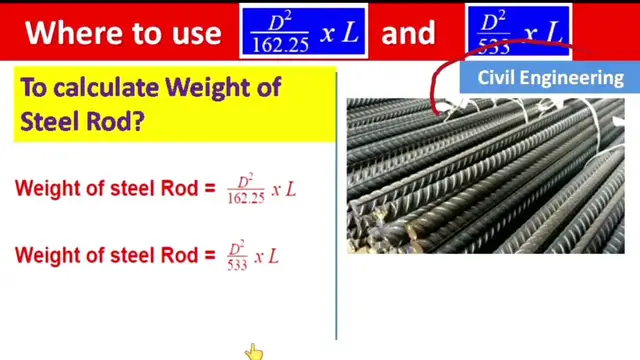 Video thumbnail for Where to Use (D^2/162.25 x L) and (D^2/533 x L) to calculate the weight of steel rod