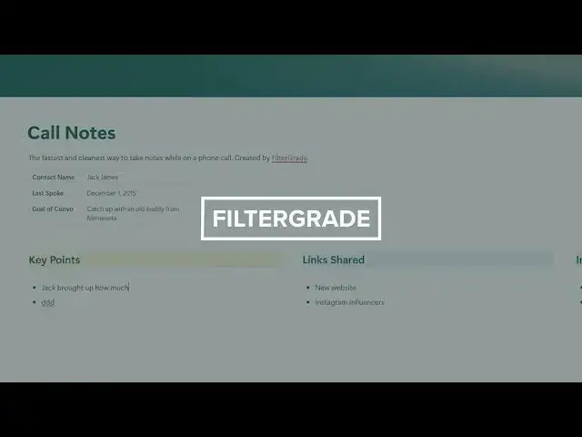 'Video thumbnail for Free Call Notes Notion Template Demo Video'
