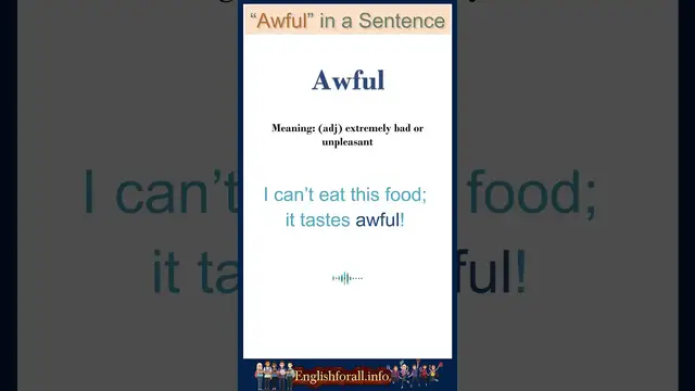 Video thumbnail for Awful meaning | Awful in a Sentence | Most common words in English #shorts