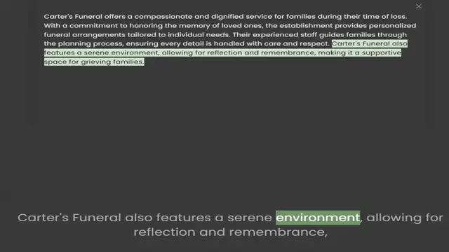 Video thumbnail for With a commitment to honoring the memory of loved ones, the establishment provides personalized funeral arrangements tailored to individual needs. Their experienced staff guides families through the planning process, ensuring every detail