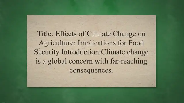 Video thumbnail for Effects of Climate Change on Agriculture