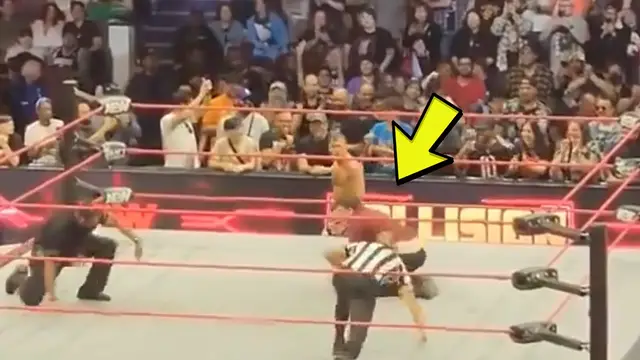 'Video thumbnail for Fan Invades Ring During AEW Collision'