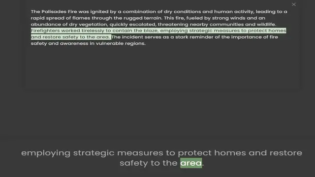 Video thumbnail for rapid spread of flames through the rugged terrain. This fire, fueled by strong winds and an abundance of dry vegetation, quickly escalated, threatening nearby communities and wildlife. Firefighters worked tirelessly to contain the blaze,