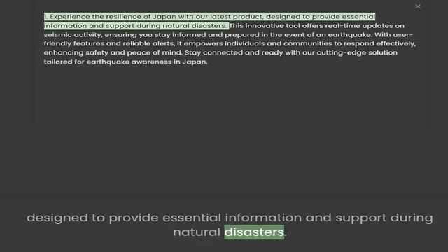 Video thumbnail for information and support during natural disasters. This innovative tool offers real-time updates on seismic activity, ensuring you stay informed and prepared in the event of an earthquake. With user-friendly features and reliable alerts, i