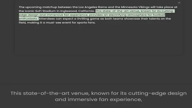 Video thumbnail for the iconic SoFi Stadium in Inglewood, California. This state-of-the-art venue, known for its cutting-edge design and immersive fan experience, provides an electrifying atmosphere for football enthusiasts. Attendees can expect a thrill