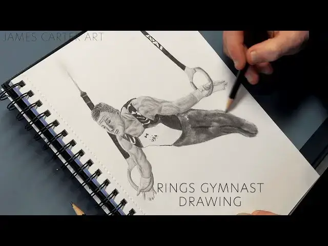 Video thumbnail for Rings Gymnast Drawing | James Carter Art