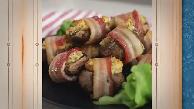 Video thumbnail for Keto Stuffed Mushrooms And Bacon-Wrapped Kale Recipe