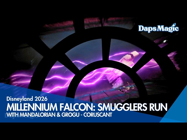 Video thumbnail for Millennium Falcon: Smugglers Run w/ Mandalorian and Grogu | Coruscant | Star Wars: Galaxy's Edge 🌌🛸👶