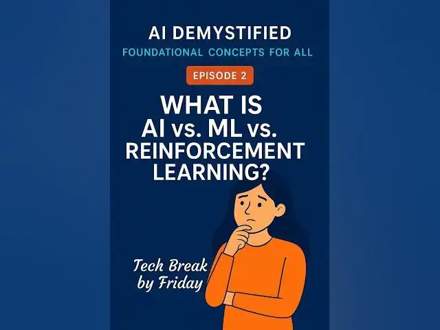 Video thumbnail for Episode 15: AI Demystified #2 - What is AI vs. ML vs. Reinforcement Learning?