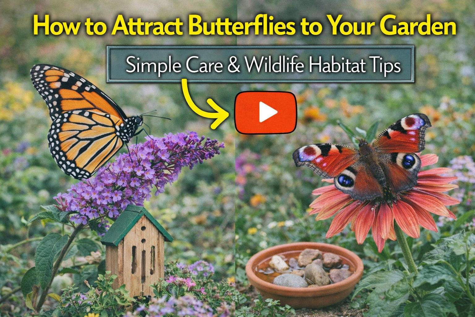 Video thumbnail for How to Attract Butterflies to Your Garden | Simple Care & Wildlife Habitat Tips