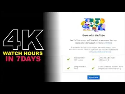 Video thumbnail for How To Complete 4000 Hours Watch Time Fast [4k watch Hours Within 7days]