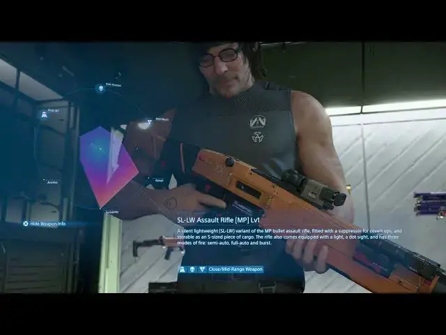 Video thumbnail for Death Stranding 2 - Episode 7: View/Test Weapons | VR Training SL-LW Assault Rifle MP Lvl 1 Gameplay