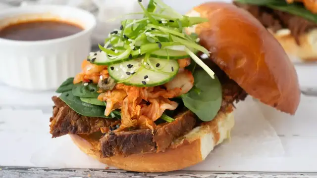 Video thumbnail for Korean Barbecue Bulgogi Brisket Sandwich Recipe