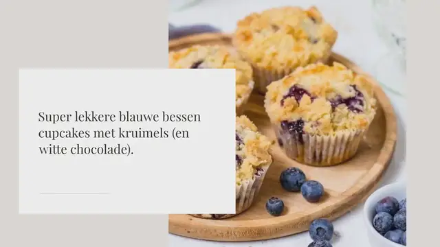Video thumbnail for Blauwe bessen cupcakes met kruimels