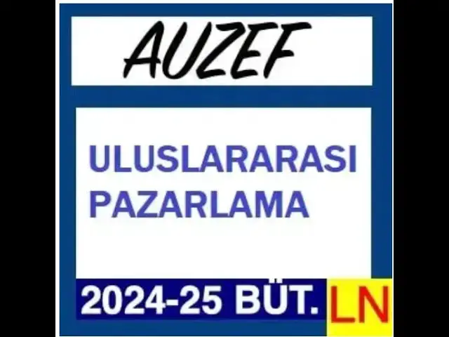 'Video thumbnail for AUZEF Uluslararası Pazarlama 2024-2025 Bütünleme Soruları'