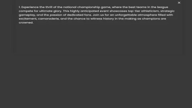Video thumbnail for compete for ultimate glory. This highly anticipated event showcases top-tier athleticism, strategic gameplay, and the passion of dedicated fans. Join us for an unforgettable atmosphere filled with excitement, camaraderie, and the chance t