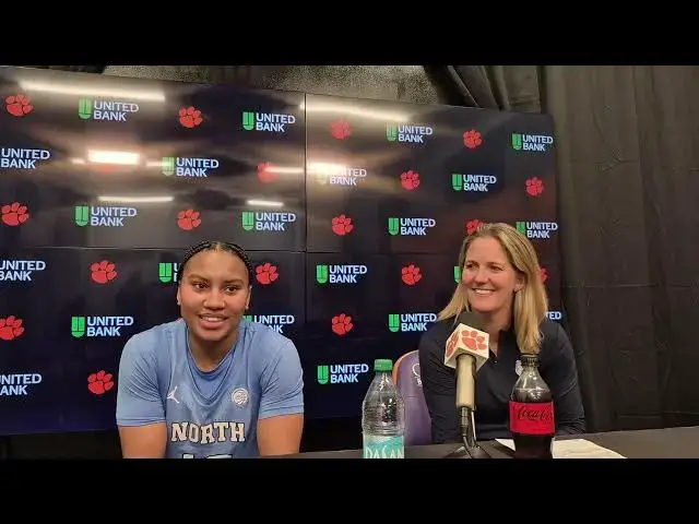 'Video thumbnail for #UNC guard Reniya Kelly and Coach Courtney Banghart after Heels avoid an upset at Clemson'