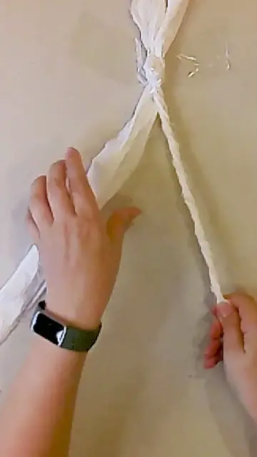 'Video thumbnail for DIY Fabric Rope Christmas Tree Decorations Tutorial | Fun and Creative Farmhouse Christmas Decoration'