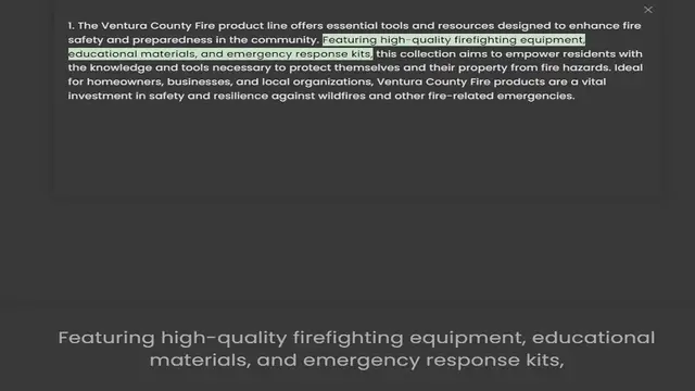 Video thumbnail for safety and preparedness in the community. Featuring high-quality firefighting equipment, educational materials, and emergency response kits, this collection aims to empower residents with the knowledge and tools necessary to protect t