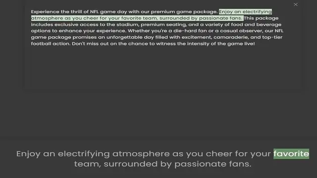 Video thumbnail for atmosphere as you cheer for your favorite team, surrounded by passionate fans. This package includes exclusive access to the stadium, premium seating, and a variety of food and beverage options to enhance your experience. Whether you'