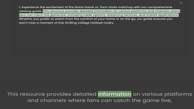 Video thumbnail for viewing guide. This resource provides detailed information on various platforms and channels where fans can catch the game live, including cable options, streaming services, and mobile applications. Whether you prefer to watch from the co