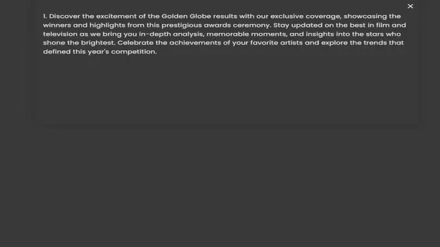 Video thumbnail for winners and highlights from this prestigious awards ceremony. Stay updated on the best in film and television as we bring you in-depth analysis, memorable moments, and insights into the stars who shone the brightest. Celebrate the achieve