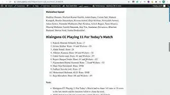 Video thumbnail for MAM VS HSG DREAM11 PREDICTION 33RD MATCH Malmohus VS Hisingens CC Dream11 Team