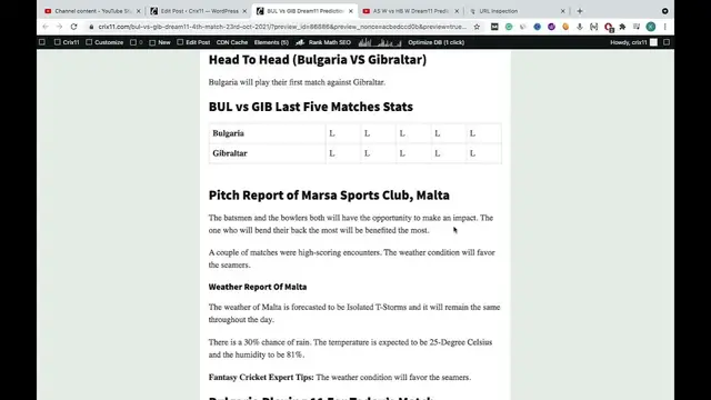 Video thumbnail for BUL vs GIB Dream11 Prediction BUL vs GIB Dream11 Team BUL vs GIB Dream11 4th Match