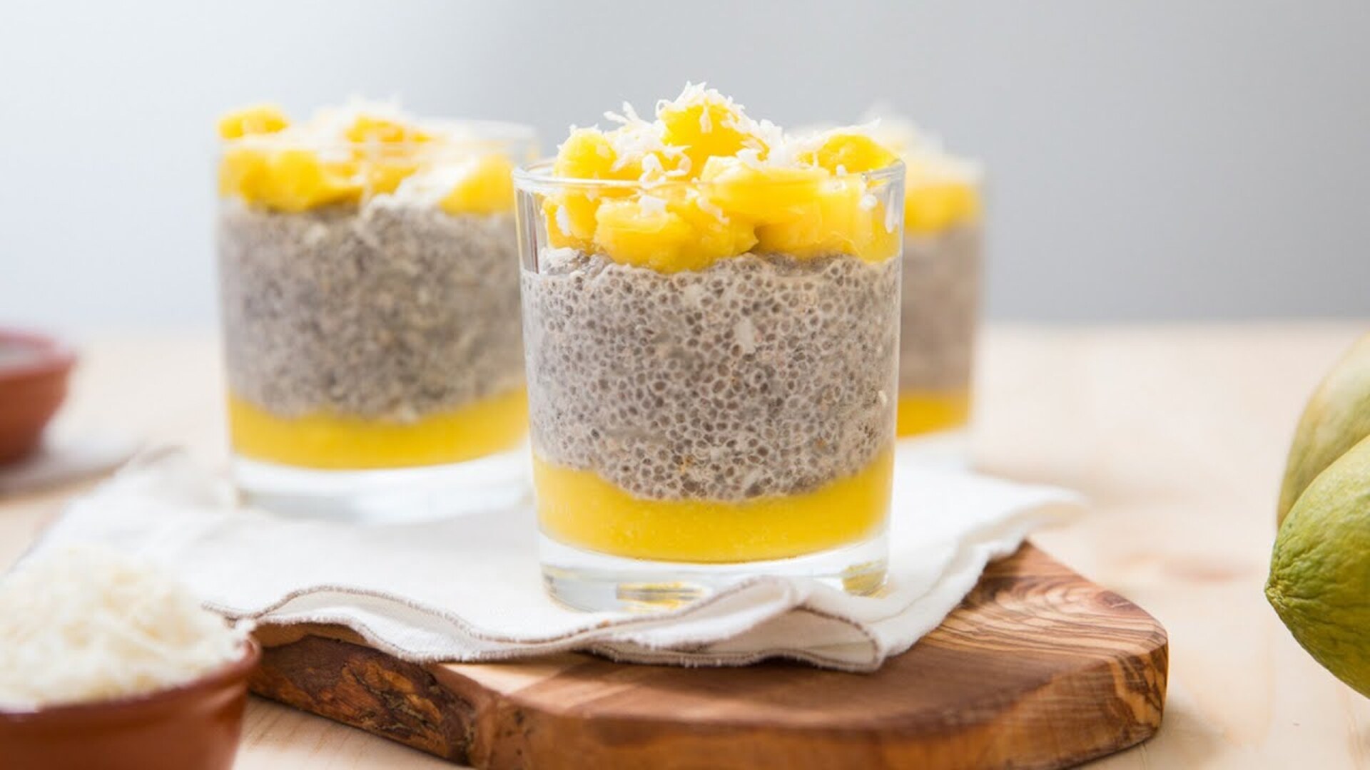 Video thumbnail for Mango Coconut Chia Seed Pudding Recipe