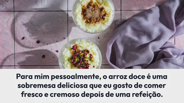Video thumbnail for Pudim de arroz com água de rosas
