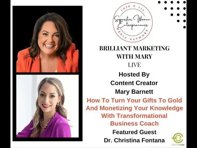 Video thumbnail for 302. How To Turn Your Gifts To Gold & Monetizing Your Knowledge With Biz Coach Dr. Christina Fontana