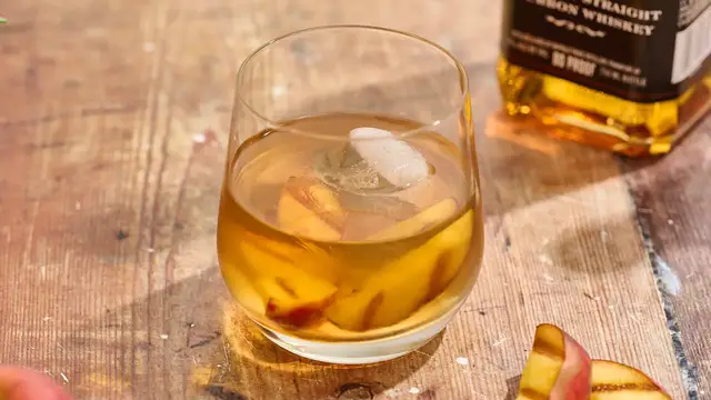 Video thumbnail for Grilled Peach Old Fashioned Recipe