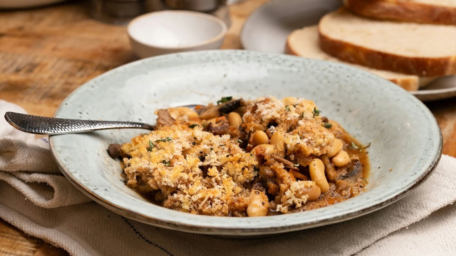 Video thumbnail for Vegetarian Mixed Mushroom Cassoulet Recipe