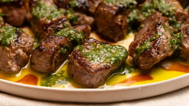 Video thumbnail for These Chimichurri Steak Bites Are Savory And Herbaceous