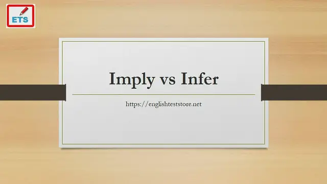Video thumbnail for Imply vs Infer