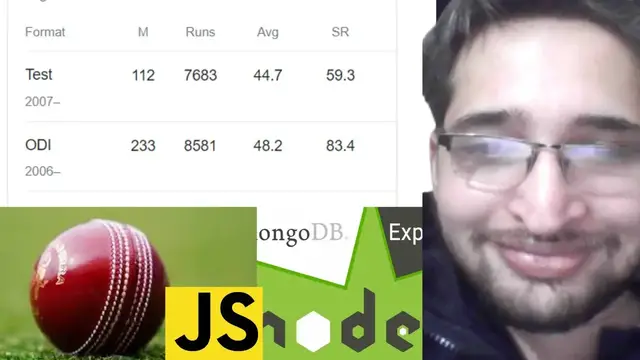 Video thumbnail for Node.js Python Selenium Script to Scrape Cricket Players Statistics in Browser Using Express [LIVE]