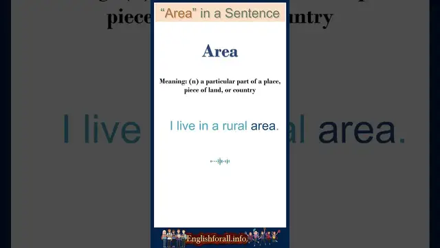 Video thumbnail for Area meaning | Area in a Sentence | Most common words in English #shorts