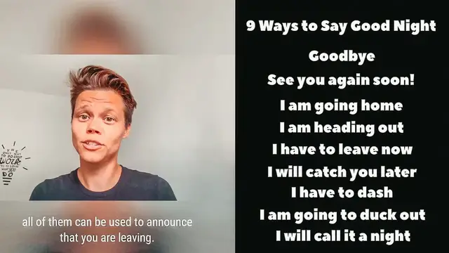 Video thumbnail for 9 Ways to say Good Night! (explained)